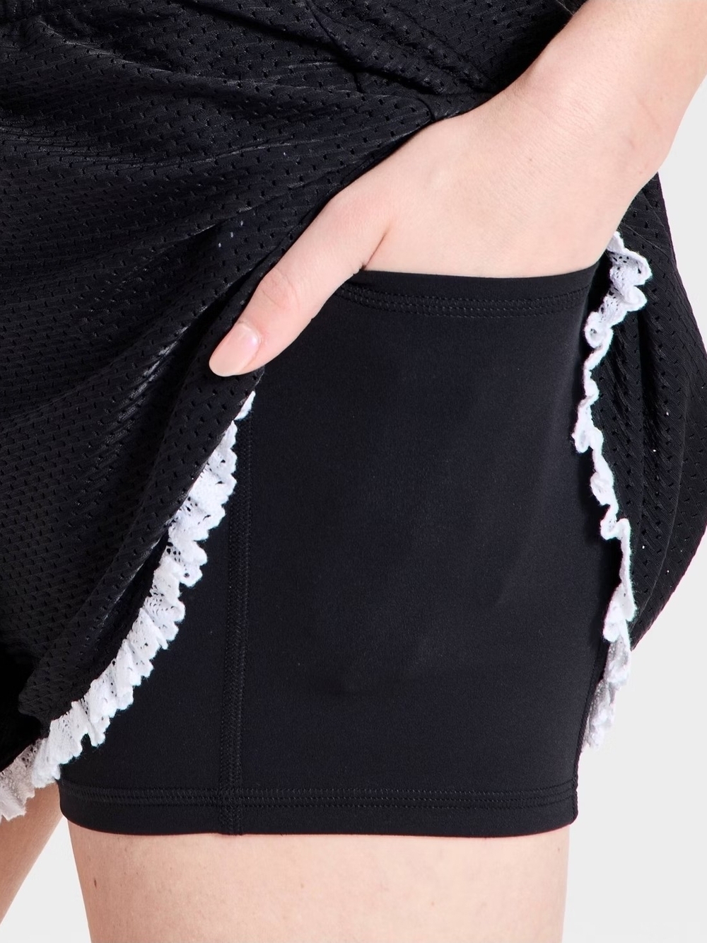 Joylab Women's Mesh Crochet Trim Shorts by - Picture 4 of 5